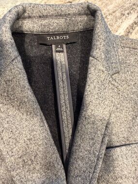 Talbots Heather Gray Wool-Blend Blazer
